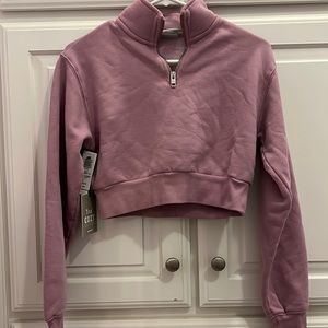 NWT aritzia tna 1/4 zip cozy fleece (cropped)